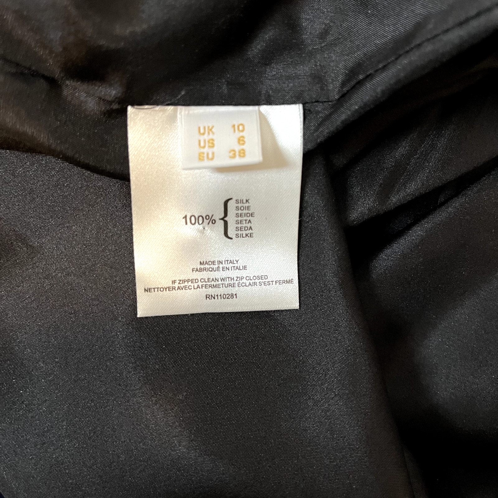 Pringle Of Scotland Black And Silver Ruffle Dress Euc Silk Size Us 6 — image 8 of 8